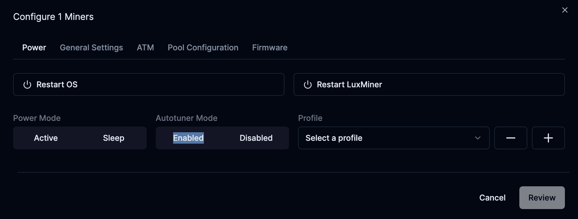 Enable Autotuner from Commander