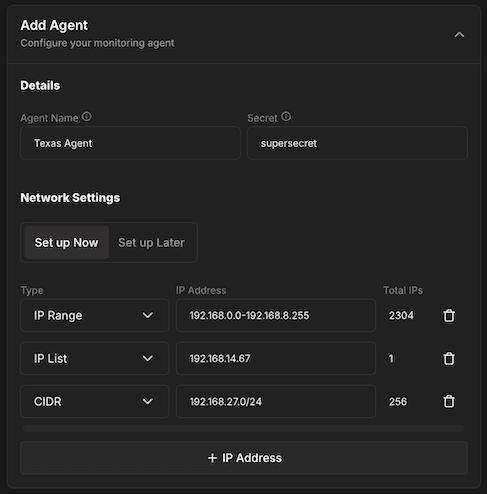 Commander Agent Configure