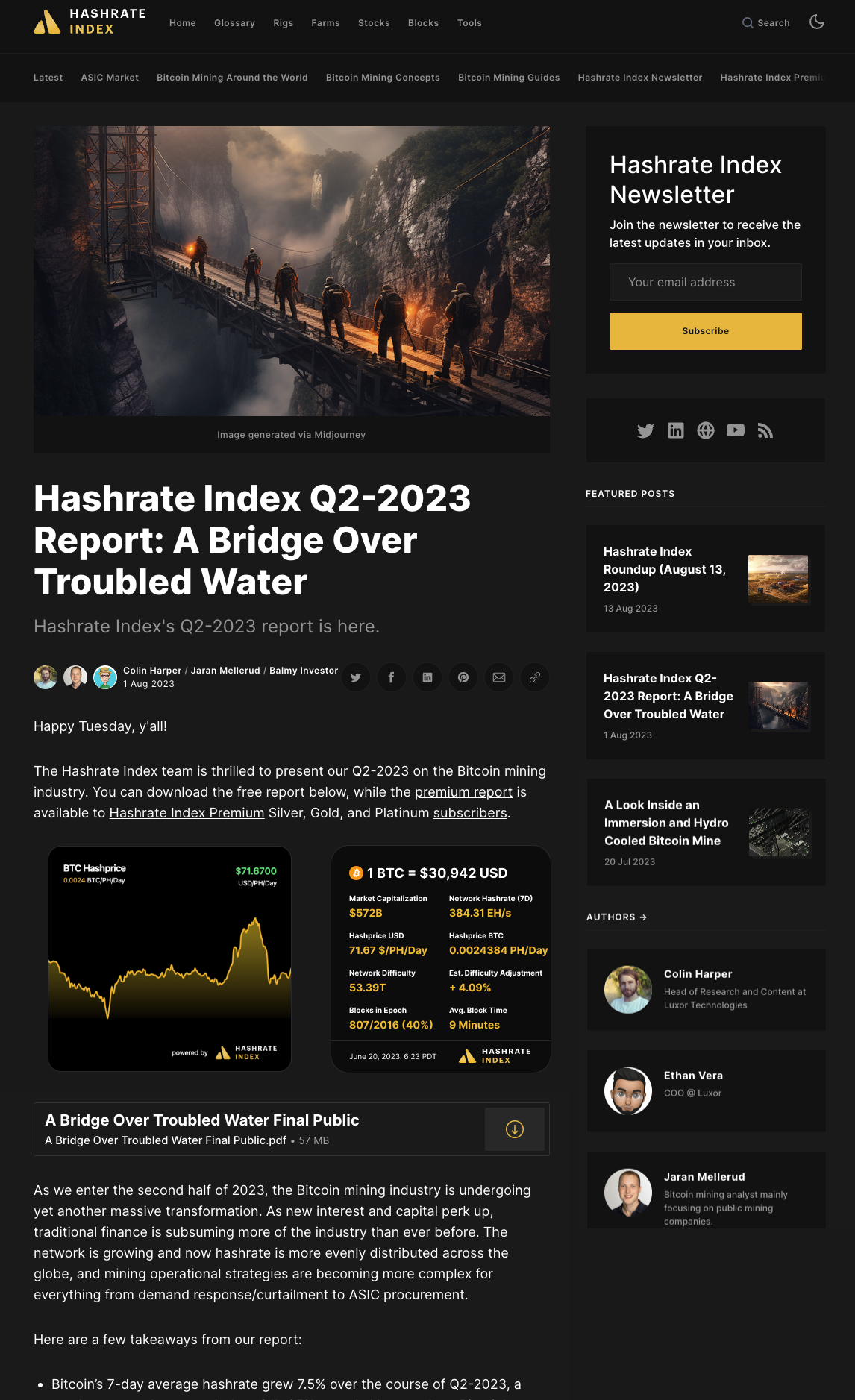 HashrateIndex Widget