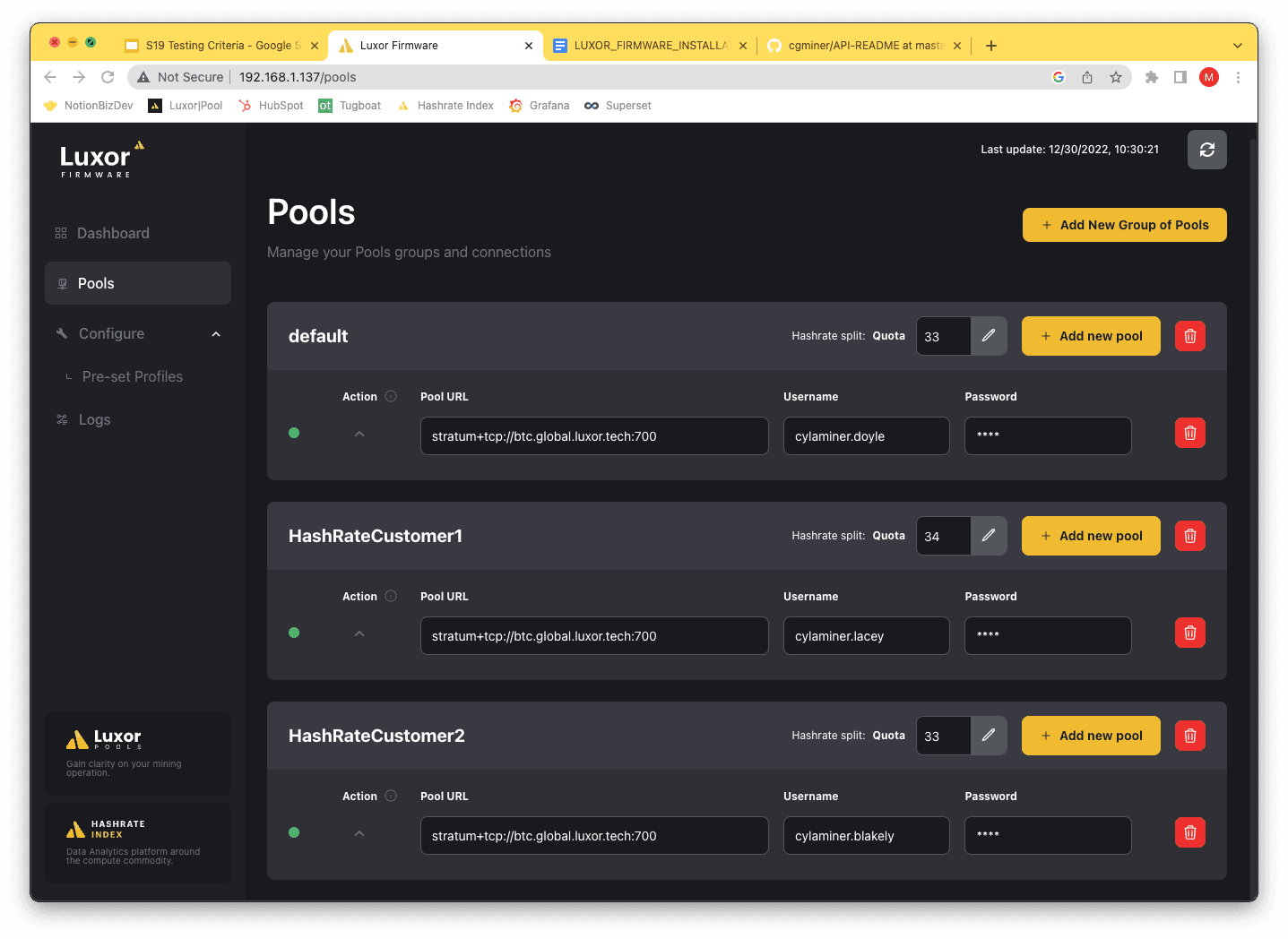 LuxOS Hashrate Splitting