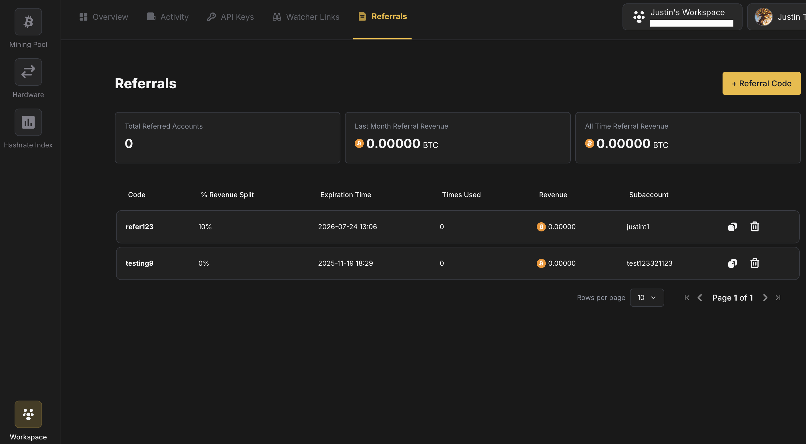 Referrals Page